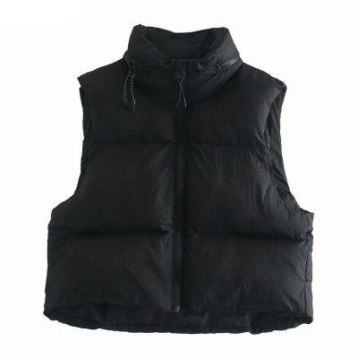 Women Fashion Front Zipper Solid Vest High Neck Sleeveless Casual Female Jacket Chic Outfits