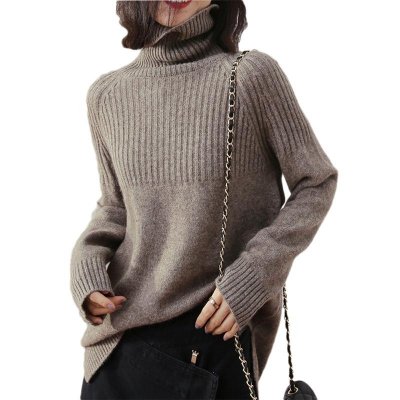 2020 Autumn Winter Sweater Women Fashion Casual Long Sleeve Pullover Sweater Elegant Slim Fit Sliod Color Turtleneck