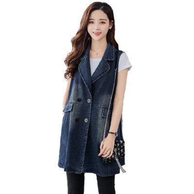 Denim Vest Jacket Women 2019 Spring Hole Sleeveless Coat Plus size Female Loose Casual Outwear veste jean femme windbreaker 2847