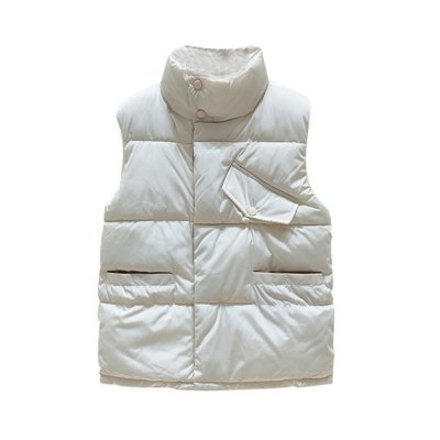 2021 Autumn Winter Vests Oversize Women Solid Loose Stand Collar Long Vest Jacket Cotton Padded Women Windproof Warm Waistcoat