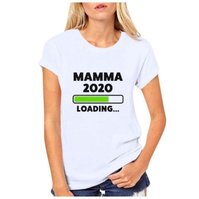 MAMMA 2020 LOADING Blouse Women Mother Day Casual O Neck Short Sleeve Letter Print Shirts Tops Plus Size 3XL blusa feminina5