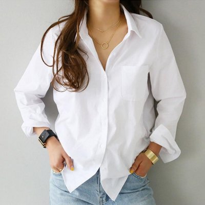 Fashion White Blouse Women Long Sleeve Solid Turn down Collar Casual Tops Button Shirts Blusas chemise blanche femme 2020 0